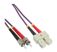 InLine - Cordon de raccordement - SC multi-mode (M) pour ST multi-mode (M) - 15 m - fibre optique - duplex - 50 / 125 microns - OM4 - sans halogène - violet