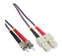 InLine - Cordon de raccordement - SC multi-mode (P) pour ST multi-mode (P) - 10 m - fibre optique - duplex - 50 / 125 microns - OM4 - sans halogène - violet