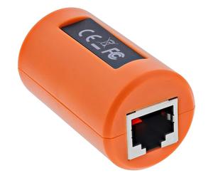 InLine® Coupleur de protection contre les surtensions RJ45-2 prises RJ45, Gigabit Ethernet, 8 diodes TVS, protection POE, blindage EMI/RFI, Plug & Play, 69990P