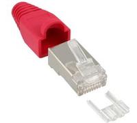 Crimp Connector RJ45 blindé avec protection anti-courbure + enfileur rouge 10 pcs.
