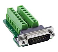 InLine D-Sub 92502B Bloc terminal à 15 rangées avec bornes à vis et sécurité à vis - Câblage en toute sécurité sans soudure pour bricolage, atelier et projets techniques