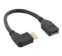 InLine Câble adaptateur DisplayPort 1.4 17159L 8K4K coudé à gauche noir/or 0,15 m