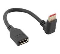 InLine® DisplayPort 1.4 Câble adaptateur ST/BU 8K4K coudé vers le haut Noir/doré 0,15 m