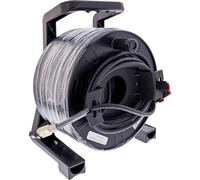 InLine Enrouleur de câble réseau, pour l'extérieur, catégorie 6A, 50 m, câble S/FTP PUR, compatible RJ45, IP67, PoE++, résistant aux UV et à l'abrasion, 78593A