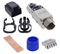 InLine® Fiche RJ45 Cat.6A 500 MHz, à Monter sur Le Terrain, blindée, 10 Gbit/s, pour câble de Pose, Montage avec LSA, 76204D