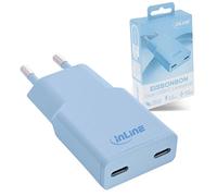 Inline GaN Chargeur USB-C 30 W, Bloc d'alimentation avec Double USB-C, PD, PPS, Charge Rapide pour Smartphone, Tablette, Bonbons glacés/Bleu, 31590B