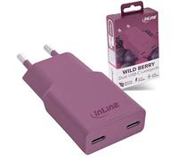 Inline GaN Chargeur USB-C 30 W, Bloc d'alimentation avec Double USB-C, PD, PPS, Charge Rapide pour Smartphone, Tablette, Wild Berry/Violet, 31590P