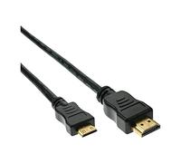 Mini câble HDMI InLine, câble HDMI haute vitesse, prise A à C, noir, 2m