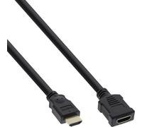 InLine® HDMI Verl., HDMI-High Speed, ST / BU, noir, contacts dorés, 1m