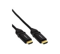 InLine High Speed - Câble d'extension HDMI avec Ethernet - HDMI mâle rotatif/rectiligne pour HDMI mâle rotatif/rectiligne - 50 cm - noir - support 4K