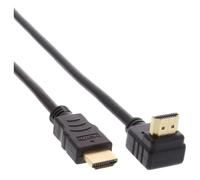 InLine High Speed - Câble HDMI avec Ethernet - HDMI mâle pour HDMI mâle - 2 m - paire torsadée blindée (STP) - noir - support 4K, connecteur à 90 °