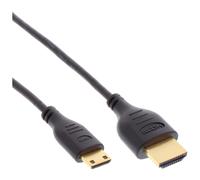 InLine High Speed Premium - Câble HDMI avec Ethernet - 19 pin mini HDMI Type C mâle pour HDMI mâle - 1.8 m - triple paire torsadée blindée - noir - support 4K