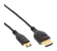 InLine High Speed Premium - Câble HDMI avec Ethernet - 19 pin mini HDMI Type C mâle pour HDMI mâle - 50 cm - triple paire torsadée blindée - noir - support 4K