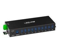 Inline Hub Industriel USB 3.2 Gen.1 avec 10 Ports, boîtier en Aluminium, Montage sur Rail DIN, hub USB Actif avec Bloc d'alimentation, 5 Gbit/s, 35396C