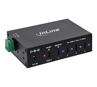 Inline Hub Industriel USB-C 4 Ports USB 3.2 Gen.1 5 GB/s avec Bloc | 12-24 V CC, montage mural et rail DIN, boîtier en aluminium, fonction de charge BC1.2, mécanismes de protection