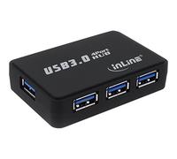 InLine hub USB 3.0 avec Bloc d'alimentation (3,5 à 4 Ports (Noir)