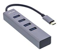InLine® Hub USB 3.2 de Type C (4 x USB-A 5 Go/s, OTG, boîtier en métal
