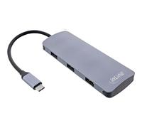 InLine® Hub USB 3.2 Gen.2, 4 Ports USB-C + 3 Ports USB-A, PD 100 W, Aluminium, Gris
