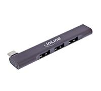 InLine 33203N Hub USB-C fin avec 4 ports USB-A, 1 port USB 3.2 Gen.1, 3 ports USB 2.0, Plug & Play, compact, idéal pour souris, clavier et clés USB