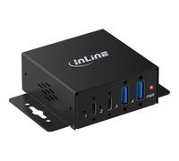 Inline Industrie USB 3.2 Hub 4 Ports, 2 x USB-A / 2 x USB-C, 5 GB/s | hôte USB-C avec verrouillage à vis, 12-24 V CC, boîtier en métal, montage mural, BC1.2, Plug & Play