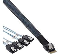 INLINE - Internes SAS-Kabel - SAS 12Gbit/s - 4i Slim SAS (S) Verriegelung bis SATA (S) Verriegelung - 1 m - Schwarz