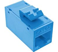 InLine® Keystone Lot de 8 connecteurs RJ45 Femelle/Femelle Non blindés Cat.6A Bleu
