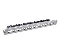 InLine® Keystone RAL7035 Panneau de Brassage à 24 Compartiments, 19", 1U, Gris Clair