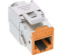 InLine® Keystone RJ45 prise femelle, blindé, Cat.6A, orange pack de 8