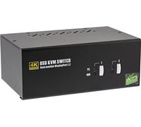 InLine® KVM Desktop switch, 2x, double écran DisplayPort 1.2, 4K, USB 2.0, audio