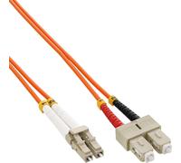 InLine® LWL Duplex Kabel, LC/SC, 50/125µm, OM2, 0,5m