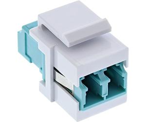 InLine® LWL Keystone Embrayage Snap-in Blanc Duplex LC/LC, Multimode, Turquoise, Douille céramique