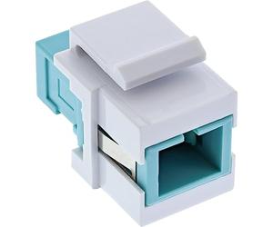 InLine® LWL Keystone Embrayage Snap-in Blanc Simplex SC/SC Multimode Turquoise/Douille Céramique