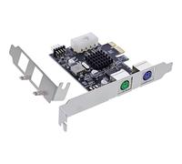 InLine MCS9990 76620P Carte d'interface PCIe, 2 x PS/2, connecteur USB 2.0 Interne, Adaptateur Clavier et Souris