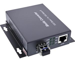 InLine Netzwerk Media Konverter 10Gb/s TP zu SFP+ LWL fuer LC Duplex SM (66659F)
