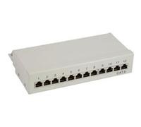InLine - Tableau de connexions - montable sur bureau, montable sur mur - RJ-45 X 12 - gris clair, RAL 7035