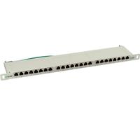 InLine® Panneau de brassage Cat.6, 24x, 48,26cm (19"), 0.5UH, gris clair, RAL7035