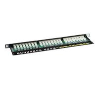 Panneau à connexions Cat. 6, 24 x, 19, noir RAL9005, 0.5U