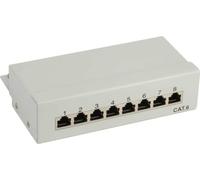 InLine® Panneau de brassage Cat.6 8x, desktop, gris, RAL7035