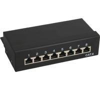 InLine® Panneau de brassage Cat.6 8x, desktop, noir, RAL9005