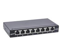 InLine® Panneau de Brassage Cat.6A 0,5U 8 Voies pour Table/Mur/Rail DIN avec Protection Anti-poussière