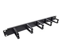InLine® Panneau de Gestion de câbles 19", 5 Petits étriers, RAL 9005, Noir