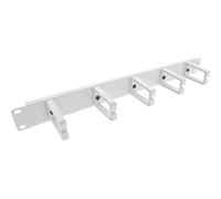 InLine® Panneau guide-câbles 19", 5 étriers en plastique, RAL 7035, gris