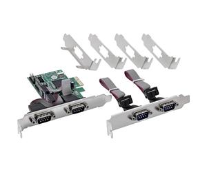 Inline PCIe Serial Card, 4 Ports RS-232, D-Sub 9, CH384L, Supports à Profil Bas, Interface UART, Haut débit de données, 76619E
