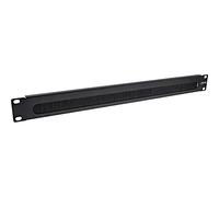 Inline® Plaque de Passage de câble 19" avec Brosse, 1U, RAL 9005, Noir