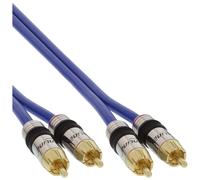 InLine Premium - Câble audio - RCA mâle pour RCA mâle - 1 m - câble coaxial à double blindage - bleu