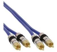 Premium - Câble audio - RCA mâle pour RCA mâle - 10 m - câble coaxial à double blindage - bleu