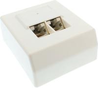 InLine® prise de raccordement Cat.5e, AP 2x RJ45 prise femelle, RAL 9010, blanc