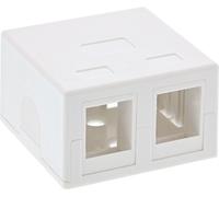 InLine® prise de raccordement en saillie pour 2x Keystone RJ45 femelle, blanc