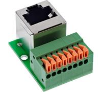 Inline Prise RJ45 coudée 8 broches push-in pour rail DIN Cat.5e Prise réseau sans outil Couplage LAN Ethernet vertical 92505G