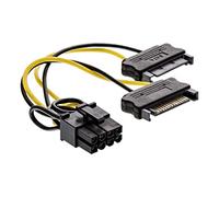 InLine Adaptateur d'alimentation Prise SATA combo 0,15 m 2x SATA vers 8-pin PCI-Express Noir/Jaune